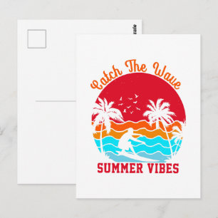 Cartão Postal Pegue a Onda Vibrações de Verão