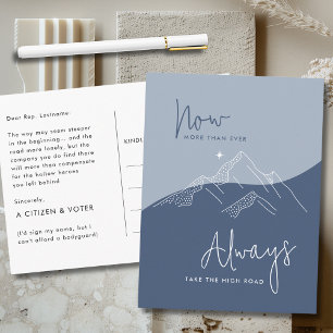 Cartão Postal Pegue o High Road Slate Blue para o Congresso