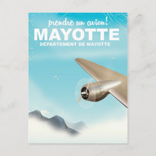 Cartão Postal Pegue um avião! Cartaz de viagem de Mayotte