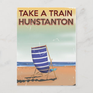 Cartão Postal Pegue um trem para o pôster de viagem vintage de H