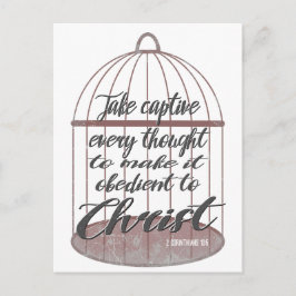 Cartão Postal Peguem em cativeiro todos os pensamentos, escritur