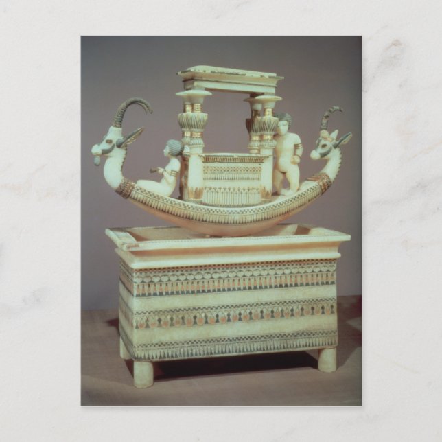 Cartão Postal Peito com barco decorado com duas cabeças (Frente)