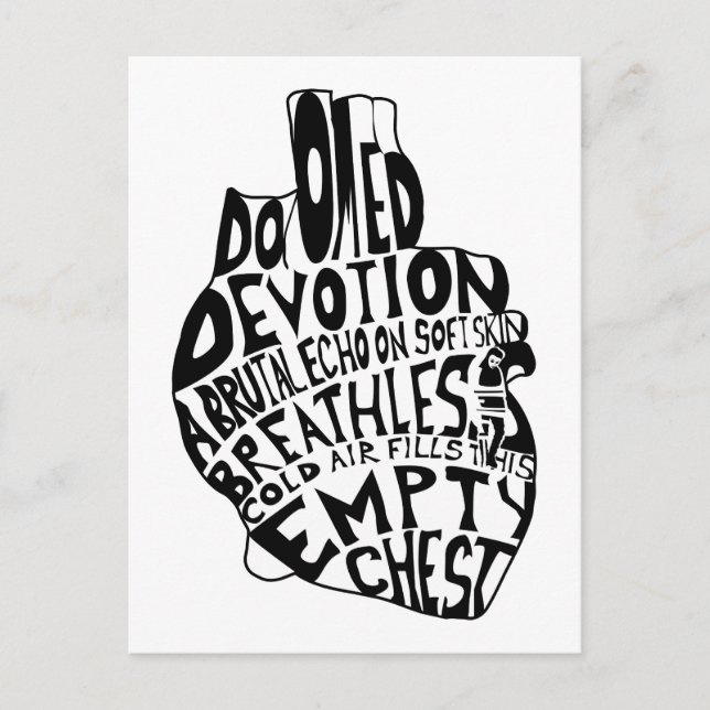 Cartão Postal peito vazio: coração anatômico (Frente)