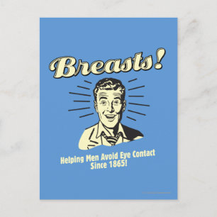 Cartão Postal Peitos: Ajudar evita o olhar directamente nos