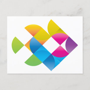 Cartão Postal peixe-arco-íris tropical engraçado