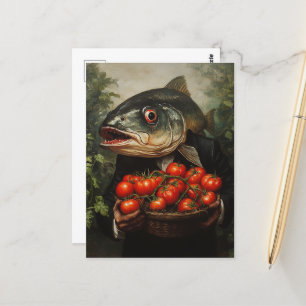 Cartão Postal Peixe com Cheio de Tomate