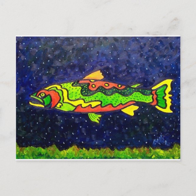 Cartão Postal Peixe de cor (Frente)