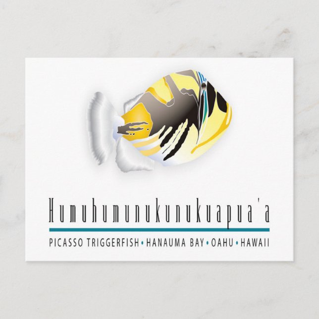 Cartão Postal Peixe do Estado do Havaí - Humuhumunukunukuapua'a (Frente)