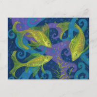 Peixe Dourado Arte Subaquática Pintura a Pastel