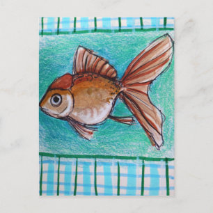 Cartão Postal Peixe Dourado Chique