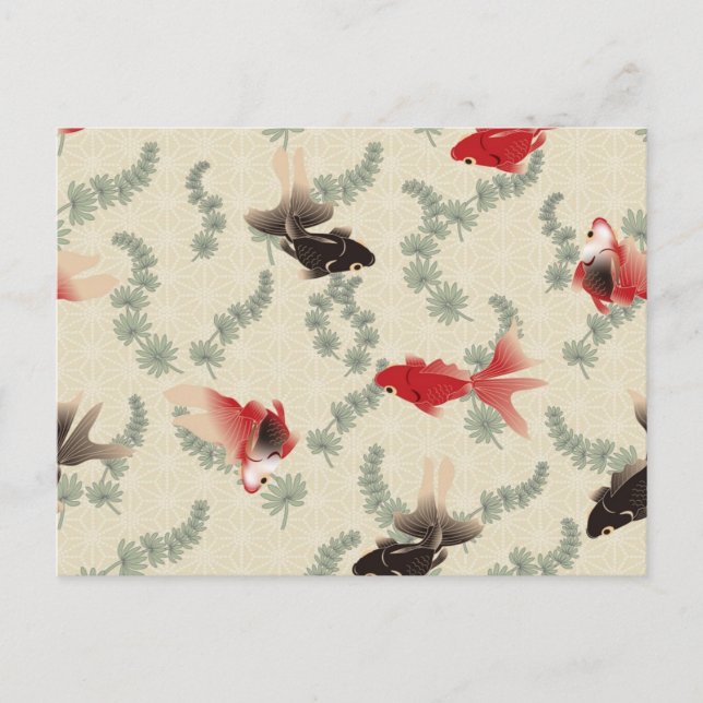 Cartão Postal Peixe dourado japonês (Frente)