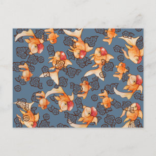 Cartão Postal Peixe Dourado Oranda Chique