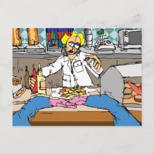 Cartão Postal Peixe e Batata Frita