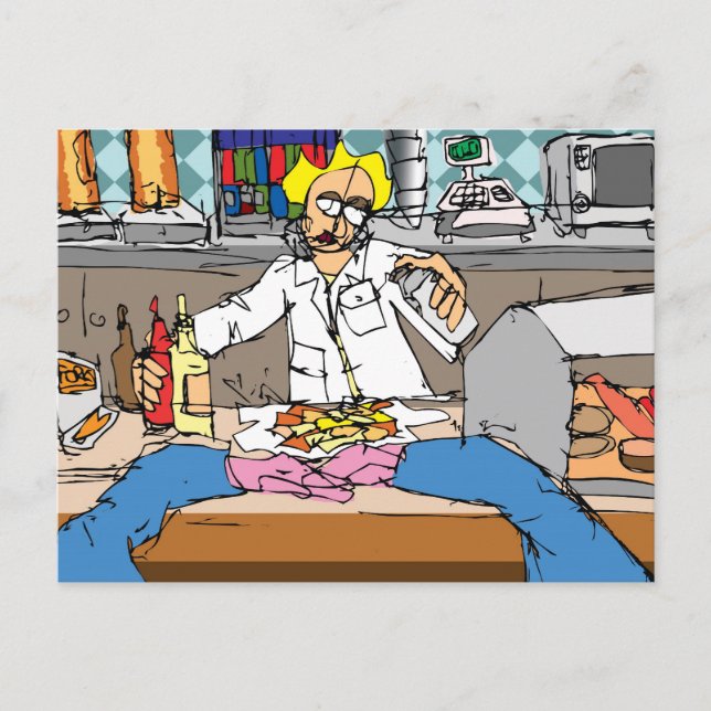 Cartão Postal Peixe e Batata Frita (Frente)