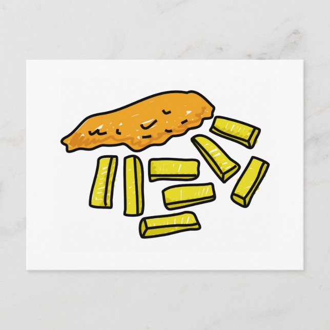 Cartão Postal peixe e batatas fritas (Frente)