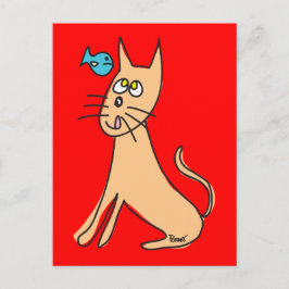 Cartão Postal Peixe & Gato