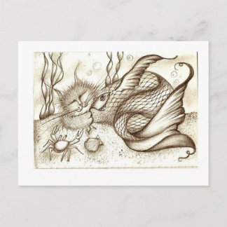 Cartão Postal peixe-gato dormindo