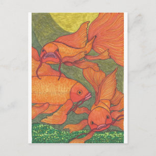 Cartão Postal Peixe-Gold- Koi