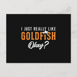 Cartão Postal Peixe Goldfish Eu Gosto Muito De Peixes De Animais