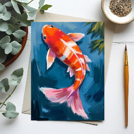 Cartão Postal Peixe Koi Aquarela Bonita