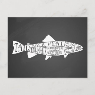 Cartão Postal peixe pescador marisco marisco caviar carne açoug