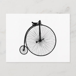 Cartão Postal Peixe preto pedrado bicicleta vintage