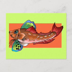 Cartão Postal Peixe Tropical 1 Popular Peixe Retro Legal