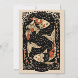 Cartão postal - Peixes Celestiais Arte Zodiaca