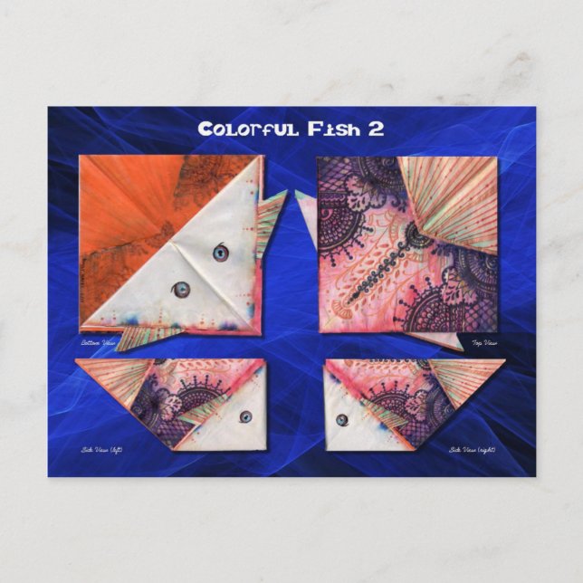 Cartão Postal Peixes Coloridos 2 (Frente)