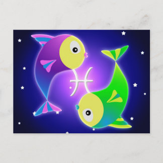 Cartão Postal Peixes Cutis Zodiac
