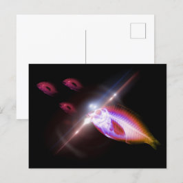 Cartão Postal Peixes de raios X Jantes de caça 1