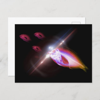 Cartão Postal Peixes de raios X Jantes de caça 1