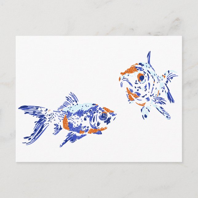 Cartão Postal Peixes dourados (Frente)