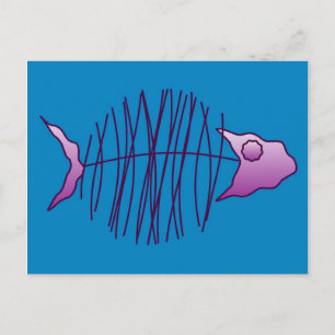 Cartão Postal Peixes Funky
