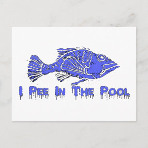 Cartão Postal Peixes na Piscina