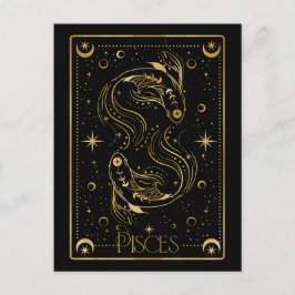 Cartão Postal Peixes símbolo zodiac