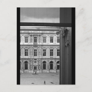 Cartão Postal Pela janela Le Louvre Paris Postcard