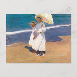 Cartão Postal Pela praia   Joaquín Sorolla