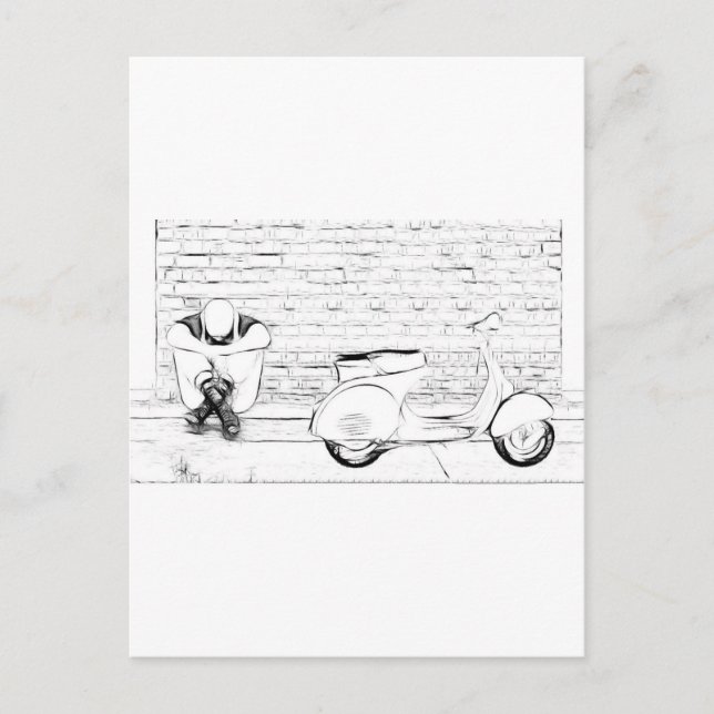 Cartão Postal Pele do patinete (Frente)