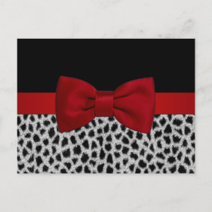 Cartão Postal Pele-leopardo branca e branca elegante