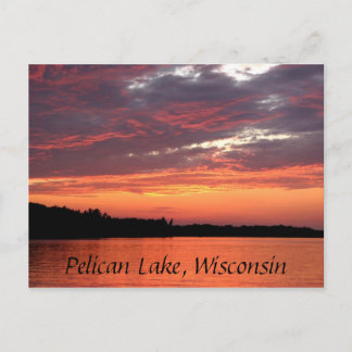 Cartão Postal Pelican Lake Sunset, Wisconsin