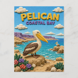 Cartão Postal Pelicano, Arte em Argila da Baía Costeira
