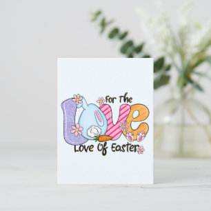 Cartão Postal Pelo amor à Páscoa - Coelhinho e Ovos Bonitos