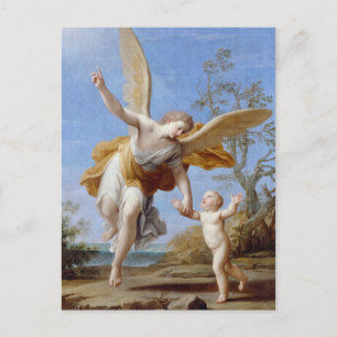 Cartão Postal Pelo Anjo e Criança do Seashore