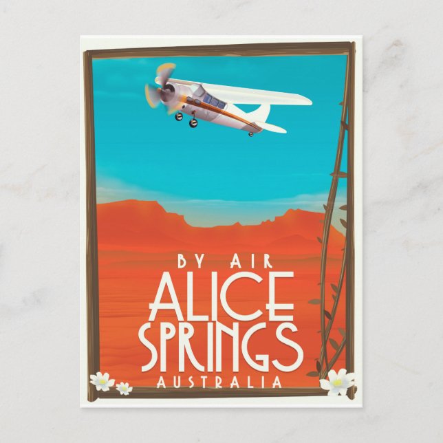 Cartão Postal Pelo Ar - Alice Springs Austrália (Frente)