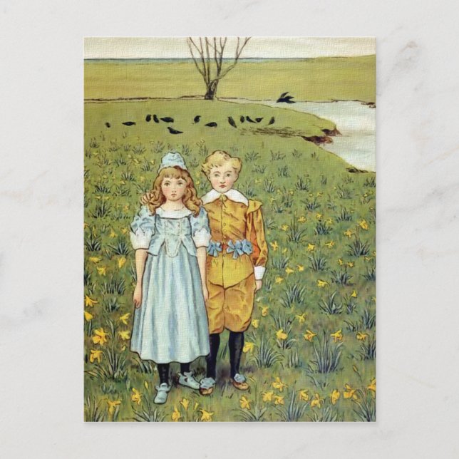 Cartão Postal "Pelo rio" Vintage (Frente)