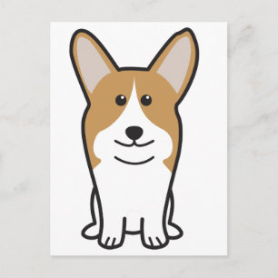 Cartão Postal Pembroke Welsh Corgi Dog Cartoon