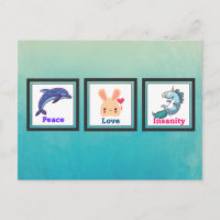 Pena de Paz com o Golfinho Bunny Unicorn