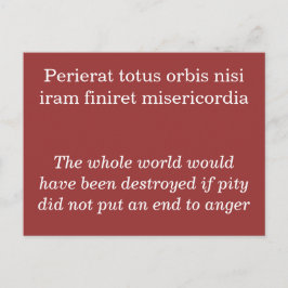 Cartão Postal Pena e raiva - Seneca, a citação do Velho
