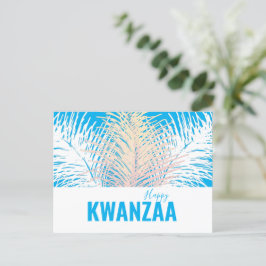 Cartão Postal penas brancas Black Holiday Happy Kwanzaa